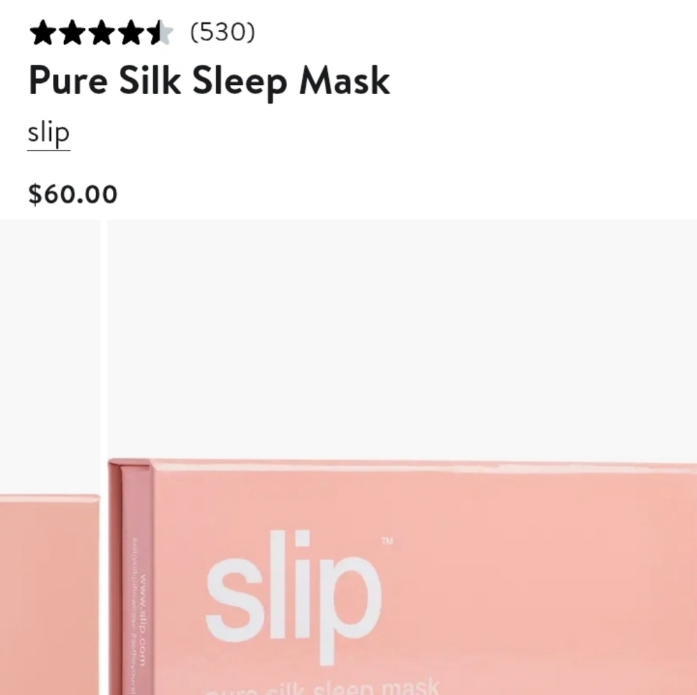 BNIB Slip Pink Pure Silk Sleep Mask